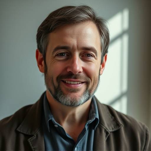 Portrait of Jean-Paul Girard, photo editor and retoucher at Lumiere Studios.